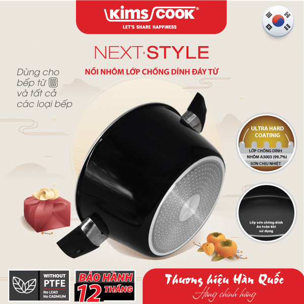 Nồi KIMS COOK Next Style đáy từ hợp kim nhôm chống dính