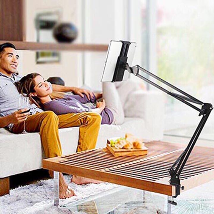 Kẹp cạnh bàn Ipad gấp gọn Sắt STANDS