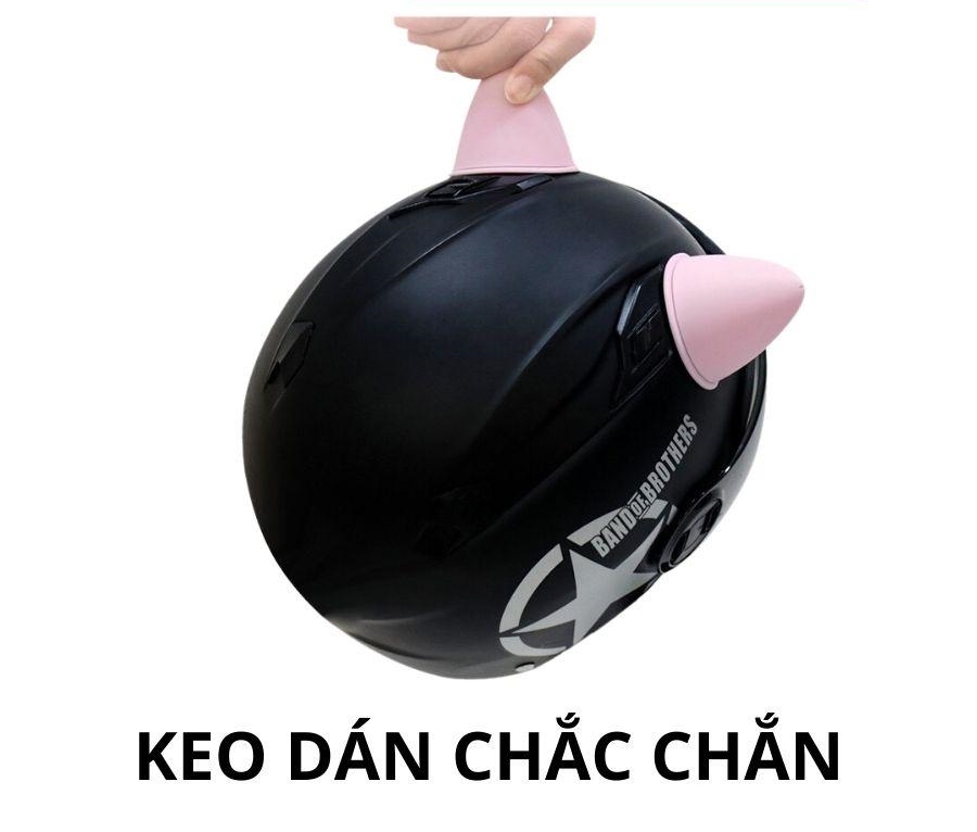 Tai mèo gắn mũ bảo hiểm + Tặng miếng dán 3M