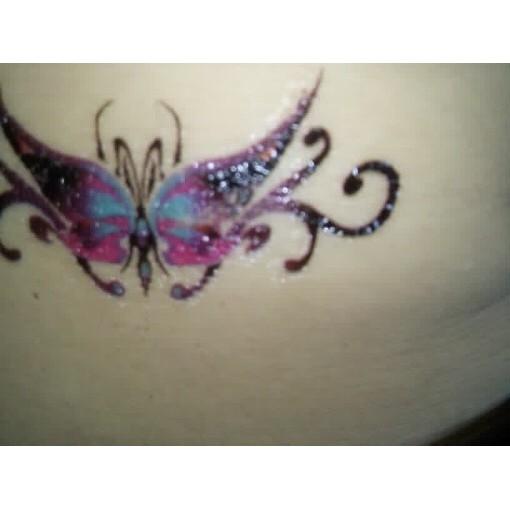 Hình xăm dán hoa hồng bướm xinh 10x6cm