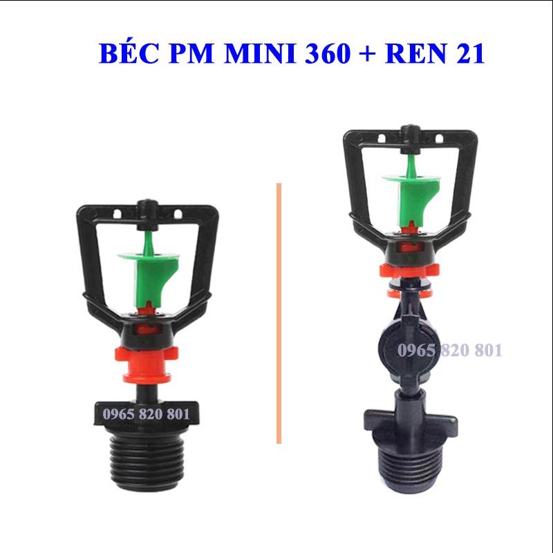 Béc tưới phun mưa mini 360 độ chân ren 21