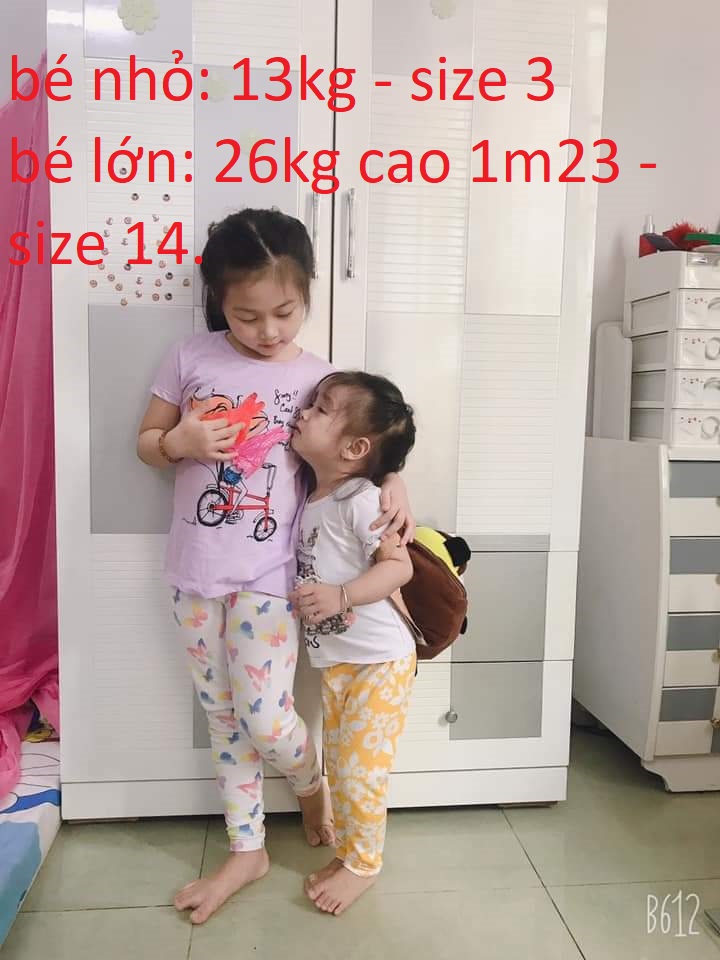 (VẢI XUẤT DƯ XỊN) SET 5 QUẦN LEGGING DÀI/ QUẦN DÀI HOẠ TIẾT THUN COTTON 4 CHIỀU CHO BÉ GÁI 9-41KG