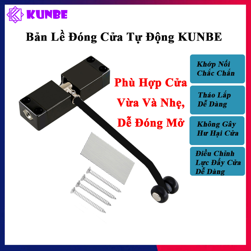 Bản Lề Đóng Cửa Tự Động Mẫu Mới Kunbe Phù Hợp Cửa Vừa Và Nhẹ Dễ Đóng Mở Không Gây Hư Hỏng Cửa - Màu Đen