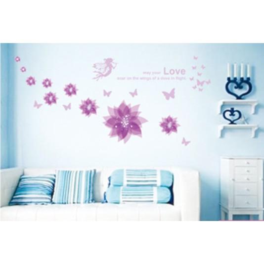 Decal trang trí tường Hoa tím