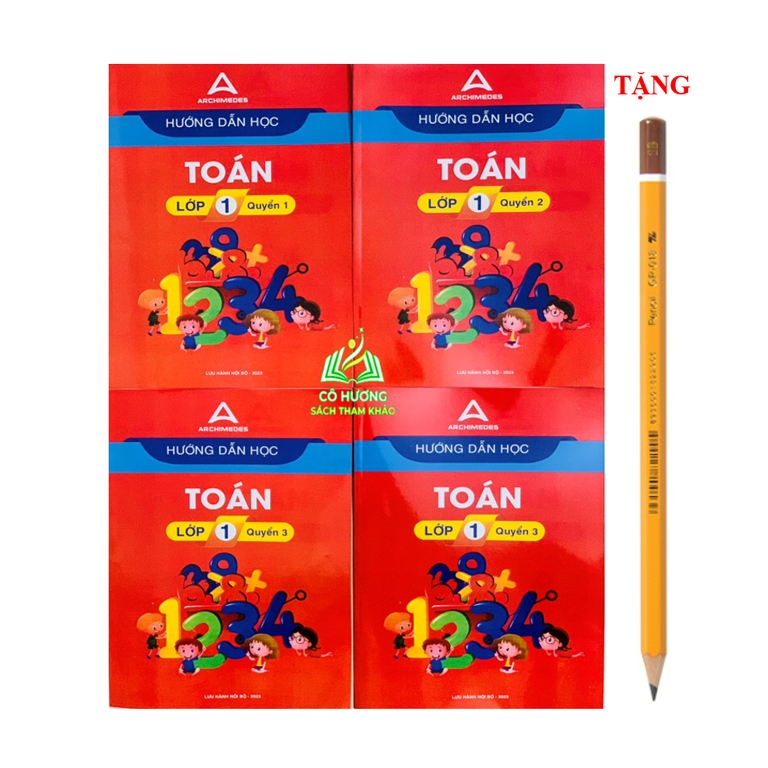 Sách - Combo 4 cuốn Hướng dẫn học toán lớp 1 (của trường Archimedes school)