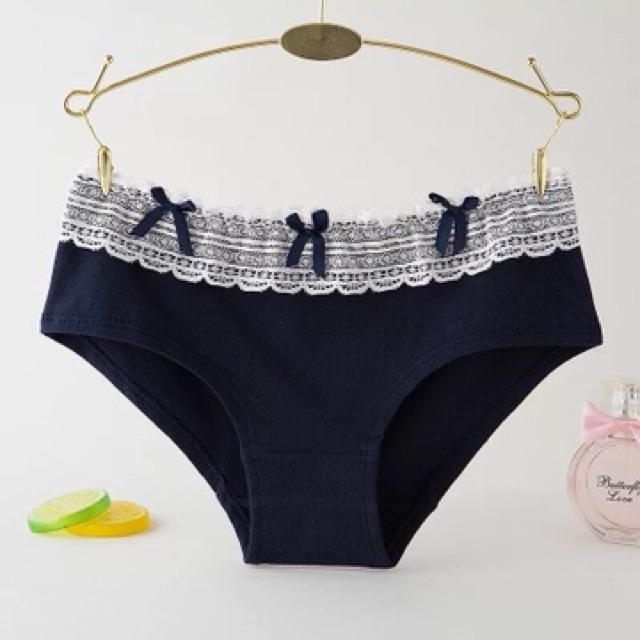 Quần Lót Nữ Cotton Phối Ren Cạp Ngang Eo Thời Trang Hàng Loại đẹp.