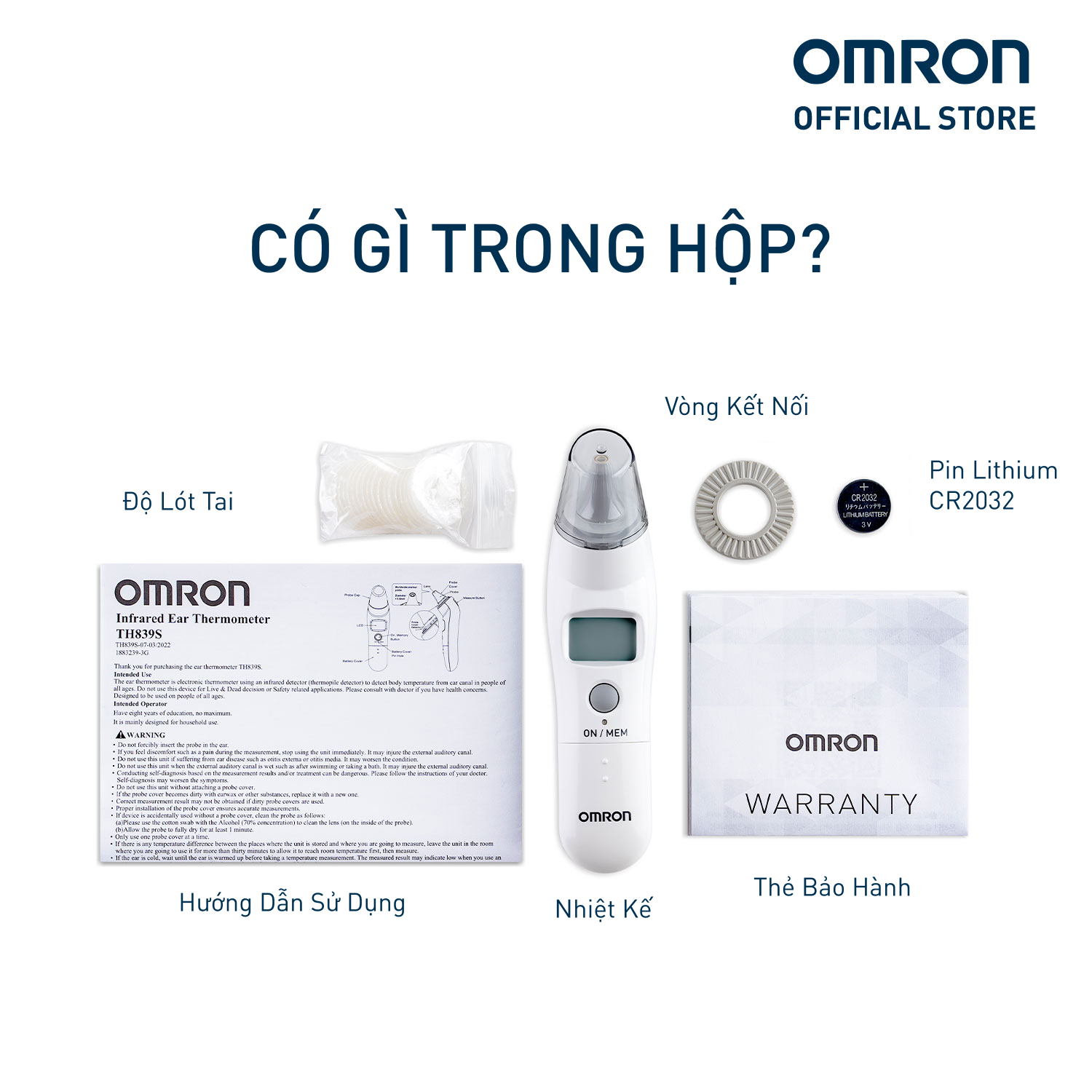 Nhiệt Kế Điện Tử Omron - TH839S (Đo Tai) - 100544824