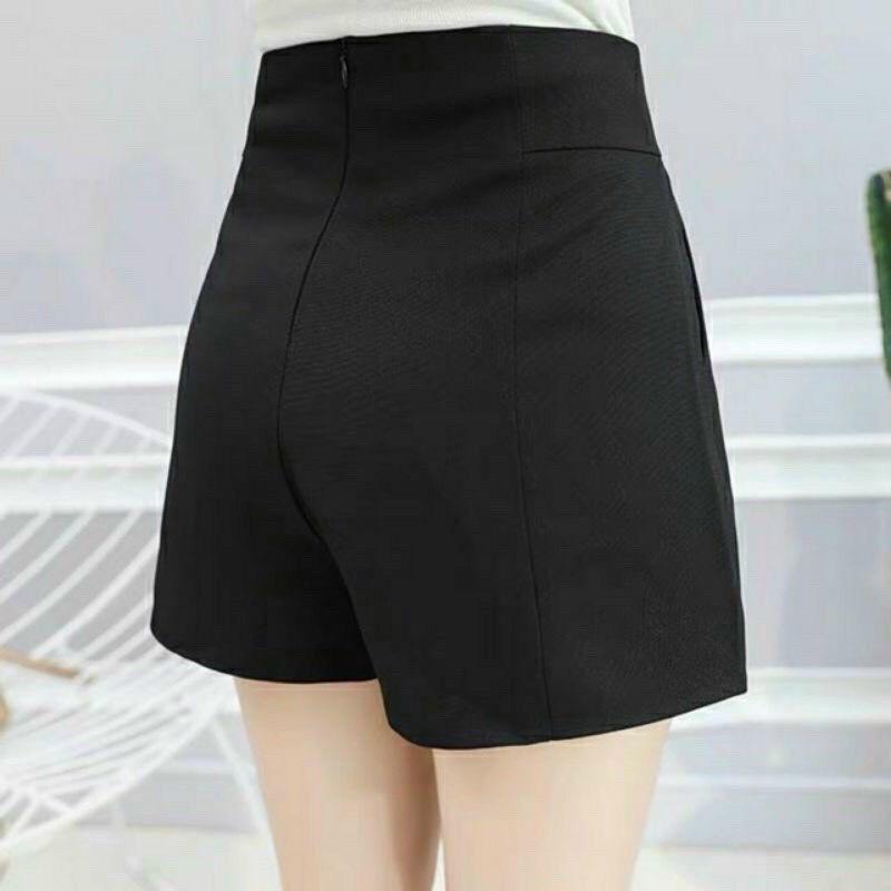 Quần short đùi nữ lưng cao kaki ống rộng mặc nhà thoải mái HN CLOTHING Q1
