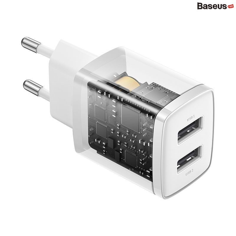 Bộ Sạc Đa Năng Baseus Compact Charger 10.5W 2 Cổng Sạc USB - hàng chính hãng