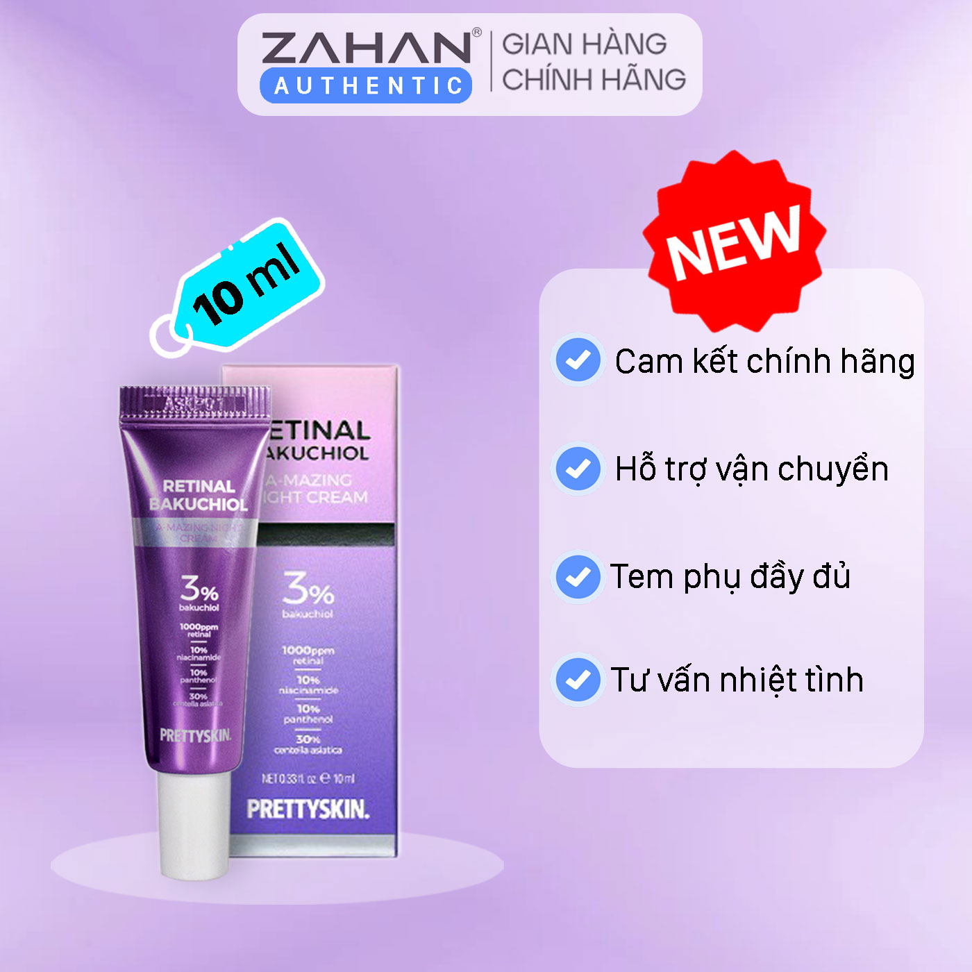 Combo Kem dưỡng Retinal Bakuchiol Amazing Night Cream 10ml, tinh chất da dầu MULTI HYDRA B5 MAX SERUM, kem dưỡng rau má hũ THE PURE JEJU CICA 40 CERAMIDE CREAM( 3 sản phẩm)