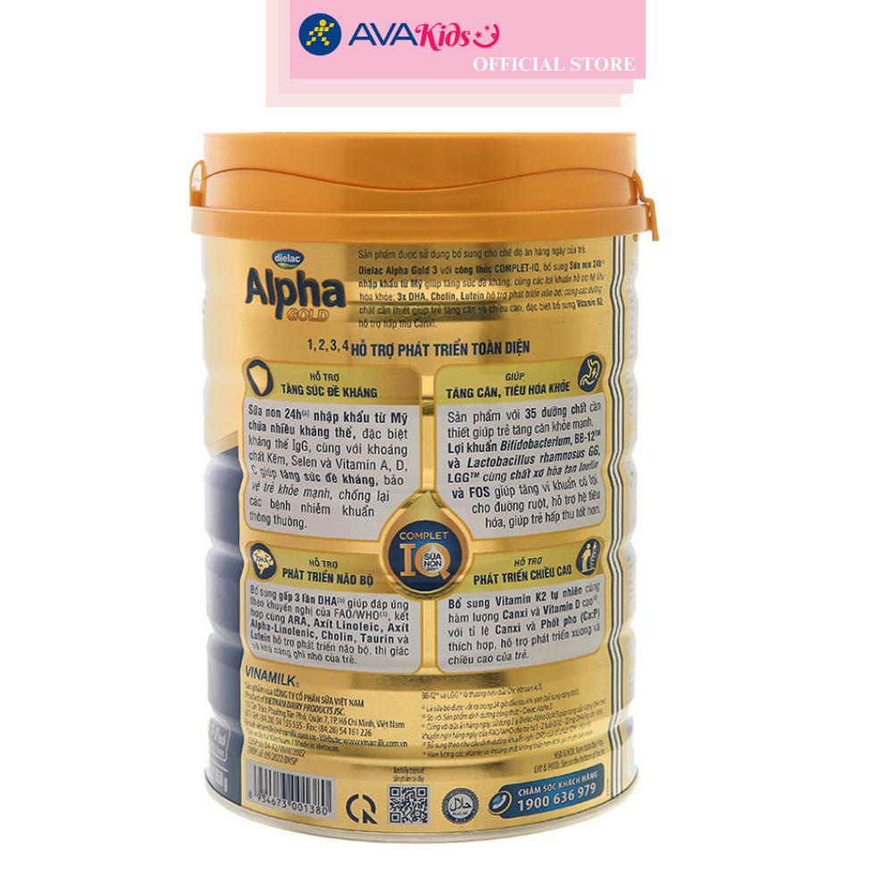 Sữa bột Dielac Alpha Gold IQ số 3 (sữa non) 850g (1 - 2 tuổi)