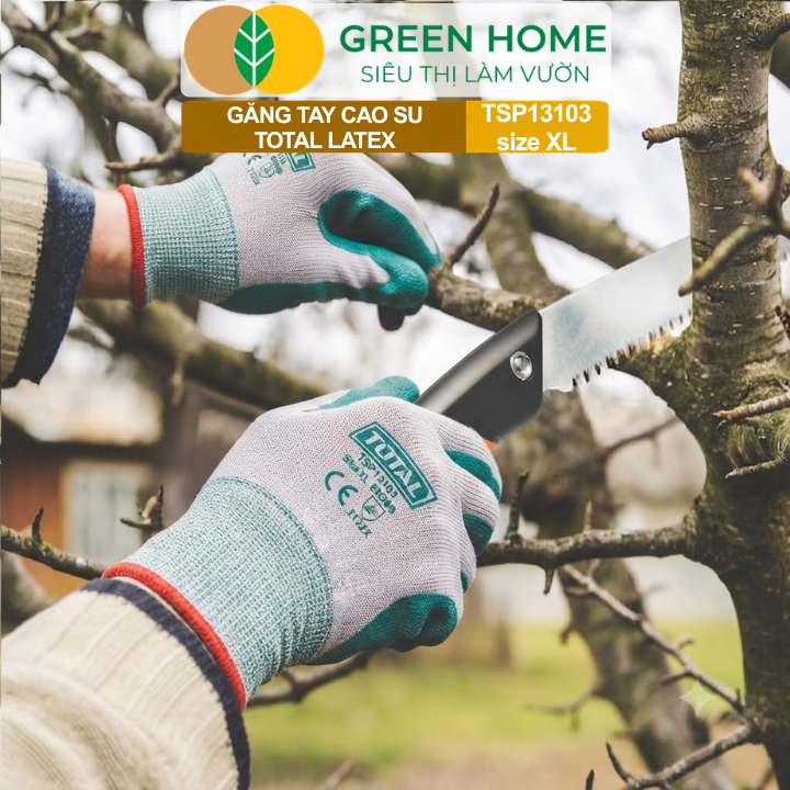 Găng Tay Cao Su Total TSP13103 GreenHome, Size XL – Làm Vườn, Chống Trơn Trượt, Bền Bỉ Cho Mọi Công Việc