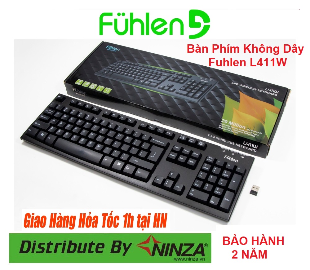 Bàn Phím Không Dây Gaming Fuhlen L411W - Hàng Chính Hãng