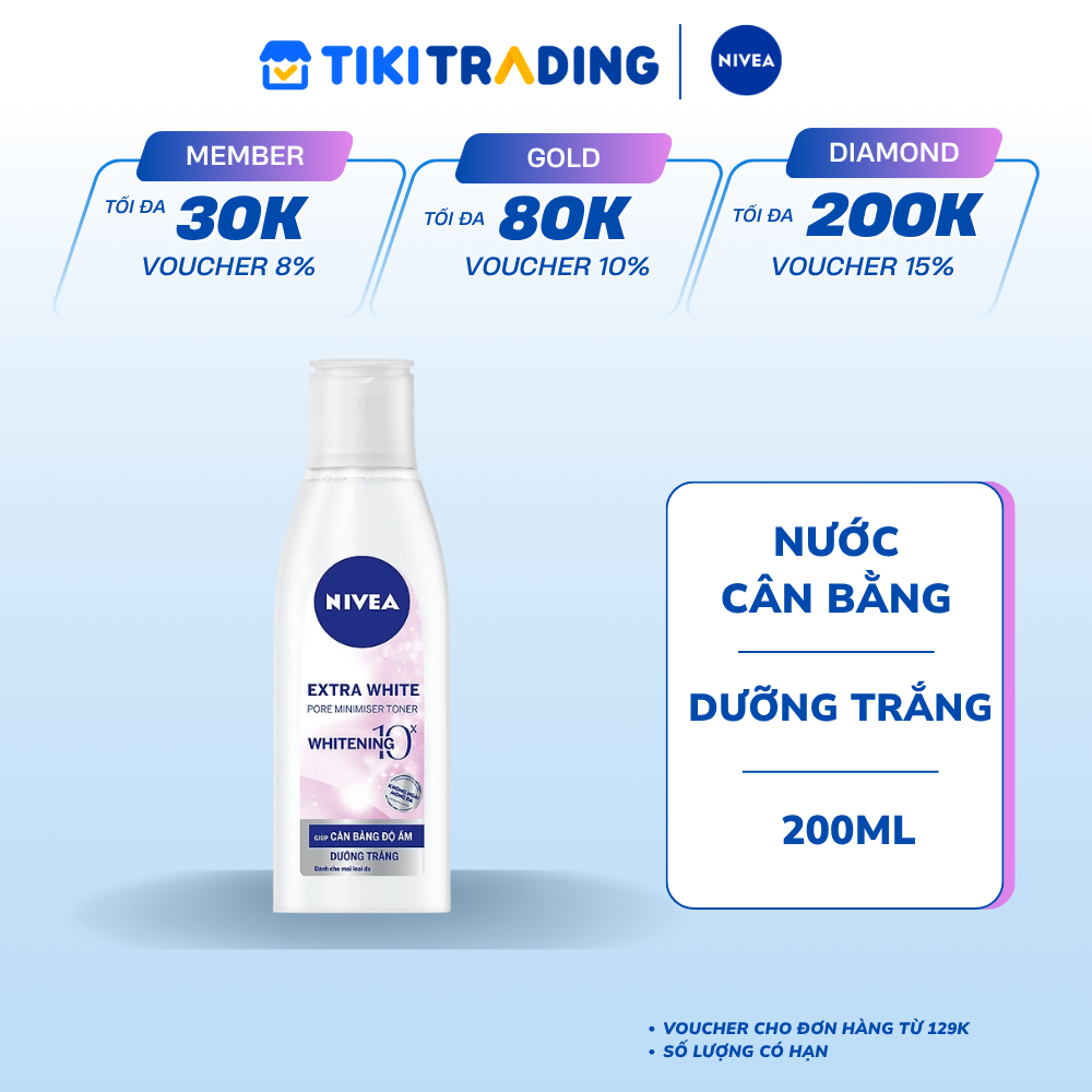 Nước Cân Bằng NIVEA Extra White Dưỡng Trắng Da & Se Khít Lỗ Chân Lông (200ml) - 86720
