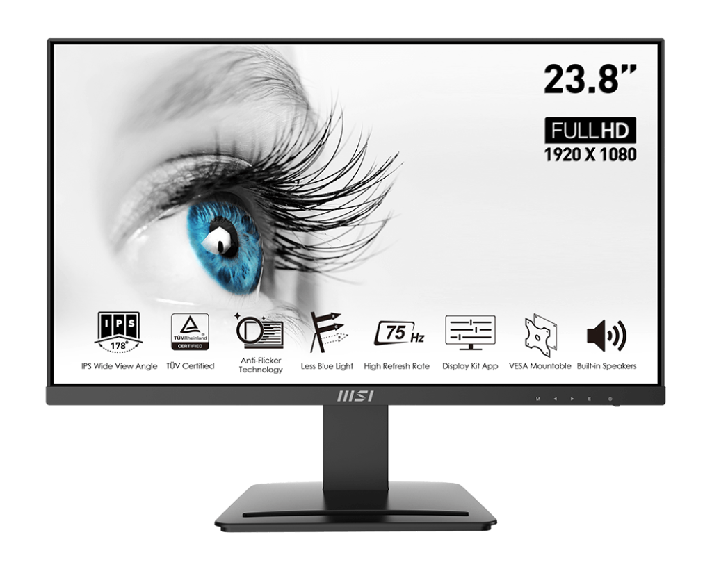 Màn hình MSI Pro MP243 [ĐEN] 24inch (23.8&quot; FHD IPS, HDMI 60Hz + DisplayPort 75Hz) - Hàng chính hãng DGW phân phối