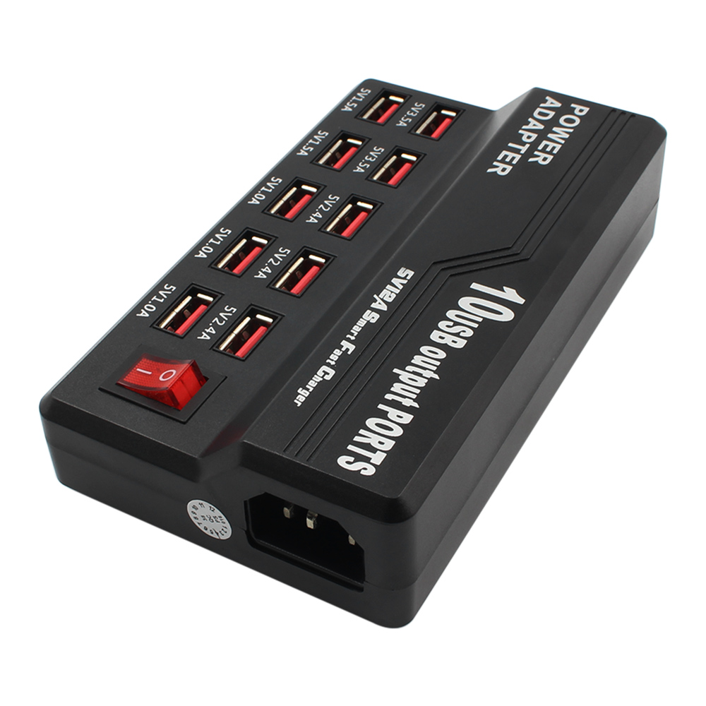 Ổ Cắm Điện 10 Cổng USB Ac Sang DC Tốc Độ Cao Đa Chức Năng Cho Điện Thoại Thông Minh
