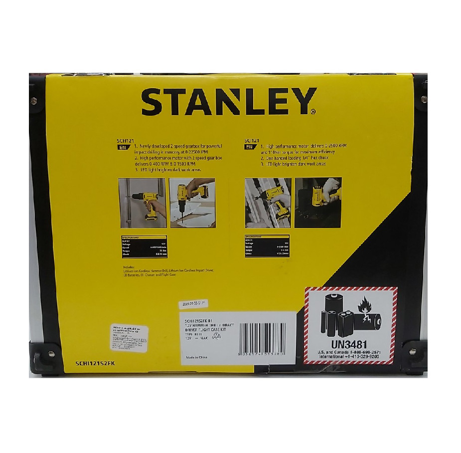 Combo Máy khoan động lực + Máy vặn vít dùng pin 12V Stanley SCHI121S2FK