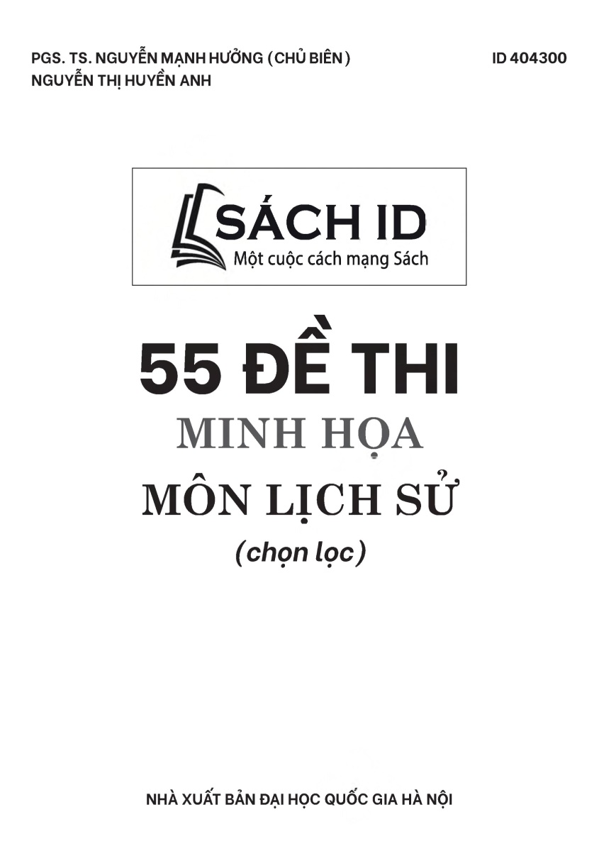 55 Đề Thi Minh Họa Môn Lịch Sử (Chọn Lọc) - MOON