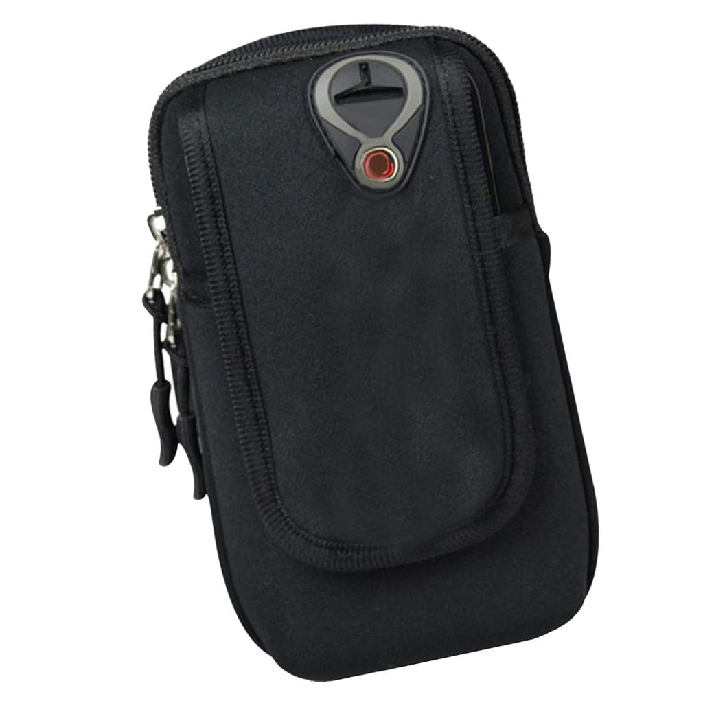 Running Sport Arm Band Strap Holder Pouch Bag Case F Exercise Workout Black