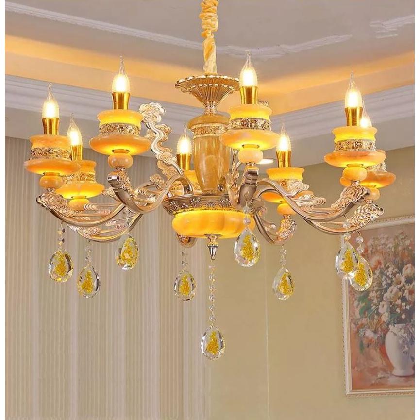 Đèn chùm MIWER phong cách sang trọng loại 8 tay trang trí nhà cửa hiện đại - kèm bóng LED