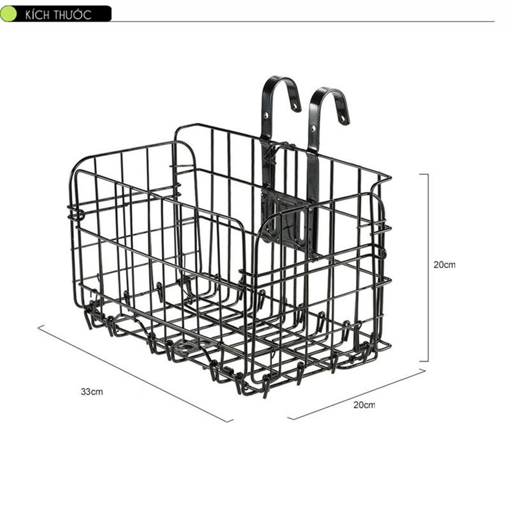 Giỏ Xe Đạp Gắn Trước Có Thể Gập Gọn Chất Liệu Kim Loại Kích Thước 33x20x20cm Mai Lee