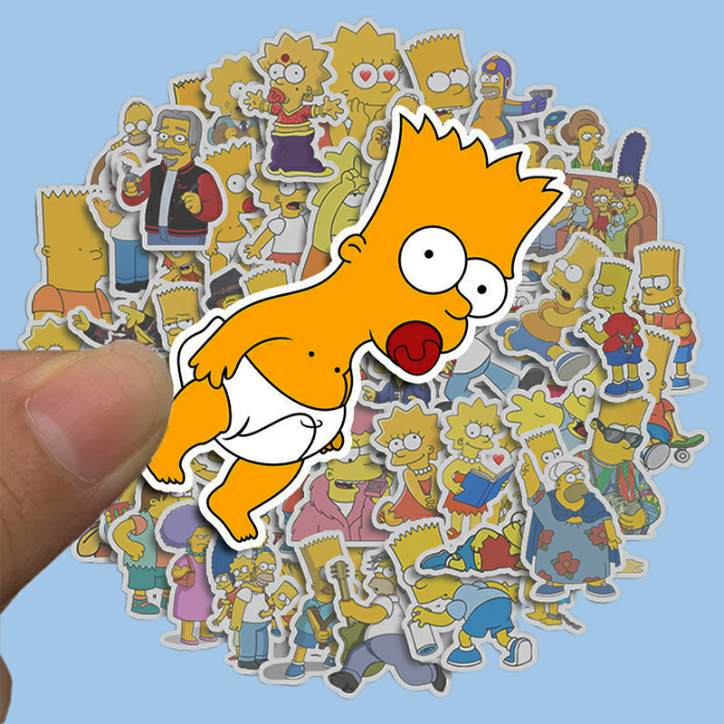 Sticker the simpsons cute dễ thương trang trí mũ bảo hiểm, đàn, guitar, ukulele, điện thoại