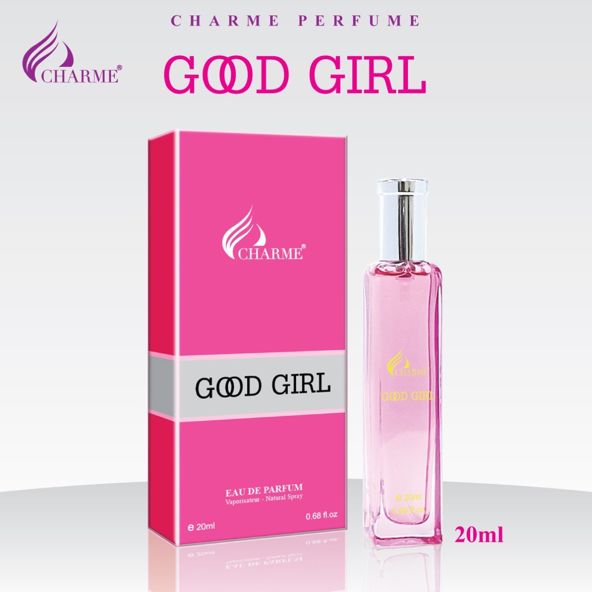 Nước hoa nữ cao cấp, Charme GoodGirl, mùi hương hoa cỏ, nhẹ nhàng, thanh thoát, lưu hương lâu, 20ml