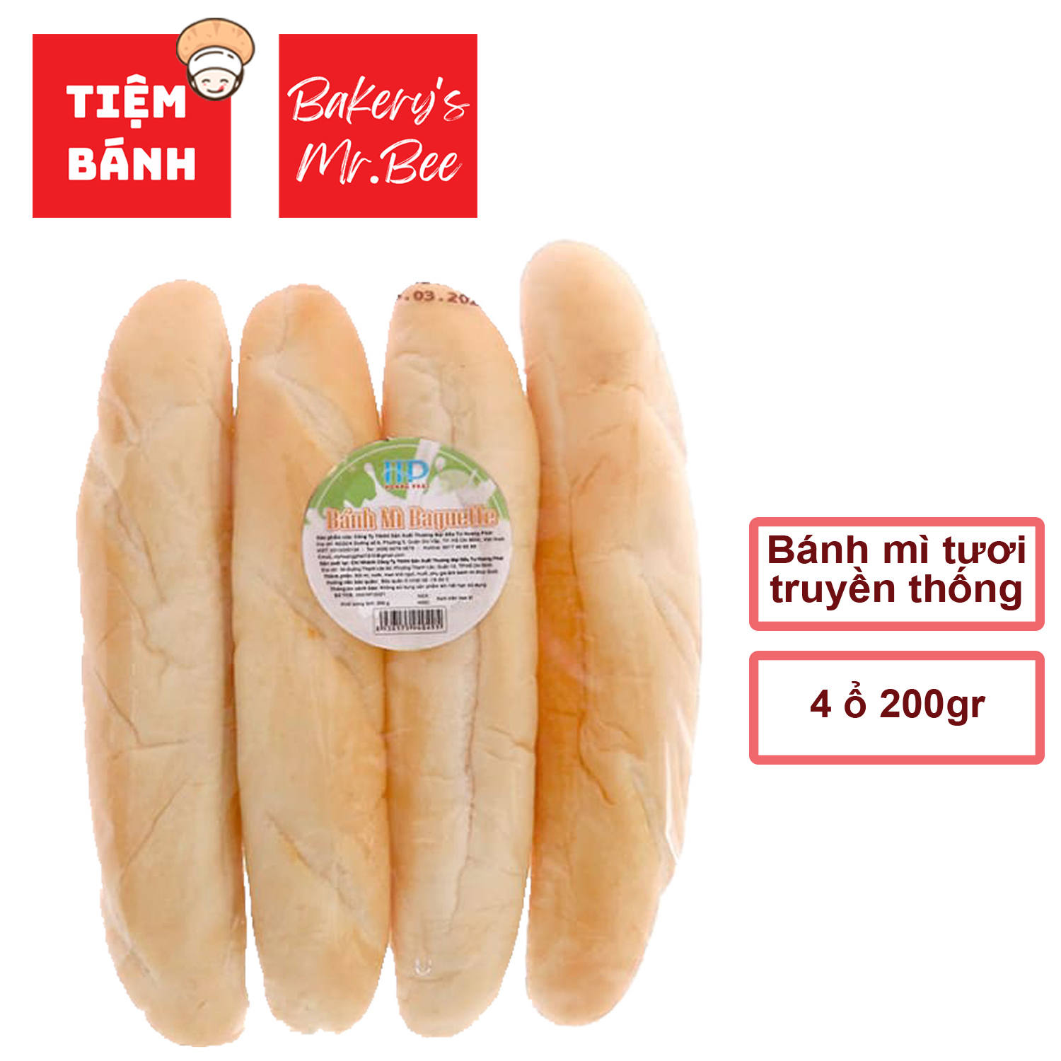 – Bánh Mì Tươi ăn liền đặc ruột – 4 ổ/ bịch