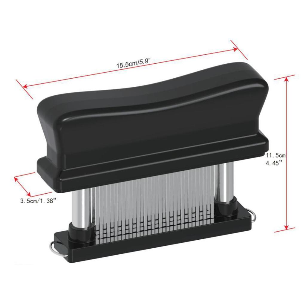 48 Needle Meat Tenderizer Stainless Steel Beef Steak Mallet Cooking Black