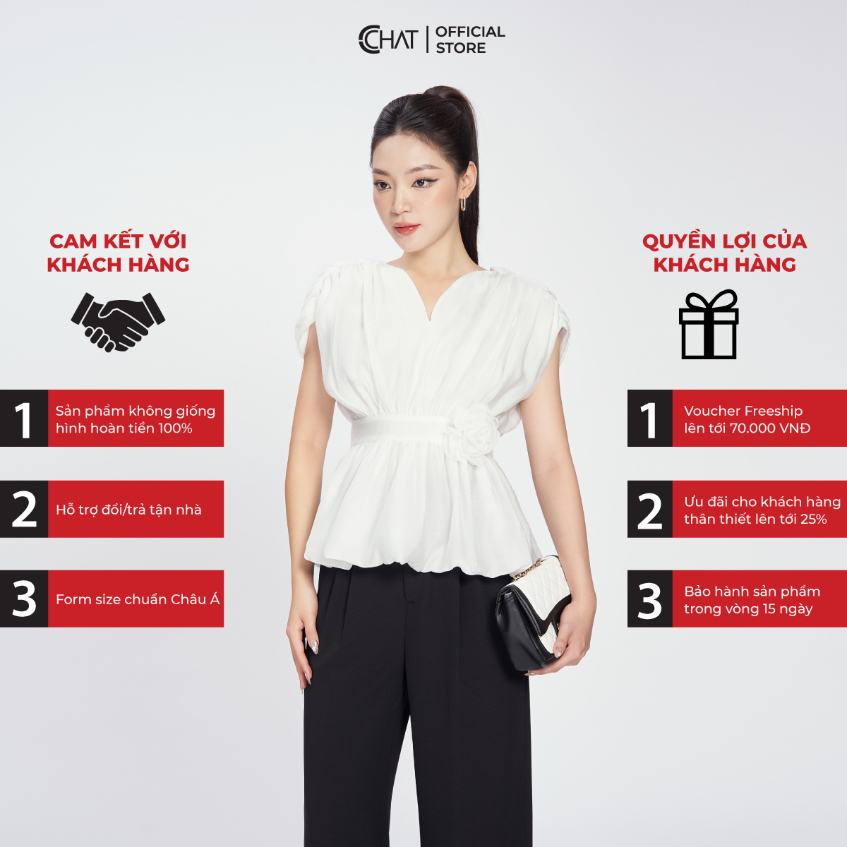 Áo Kiểu Nữ Nhún Vai Chờm Kèm Đai Eo Hoa Chất Voan Cao Cấp 53ANV2009PT
