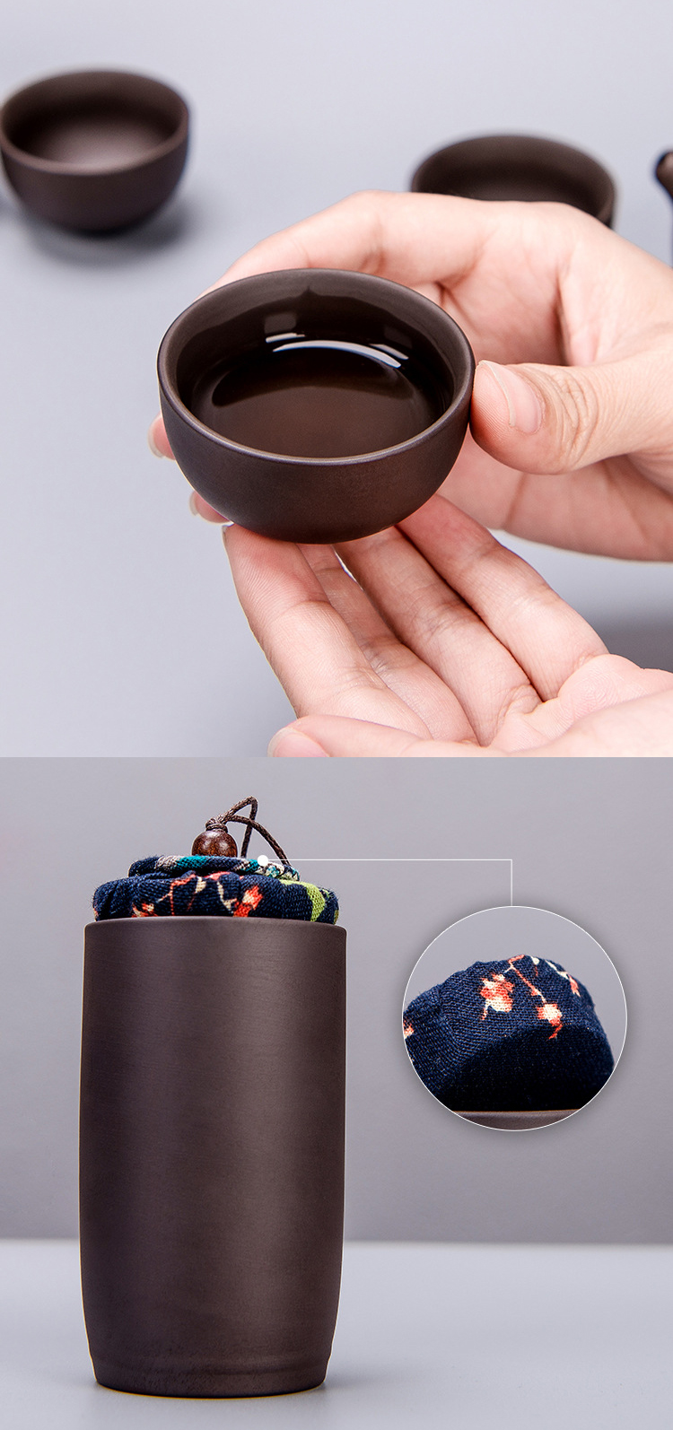Bộ ấm bình trà đạo chất liệu sứ Cao Cấp có hũ đựng trà và khăn đi kèm có túi giảm sóc - Tặng kèm 1 dụng cụ gắp trà