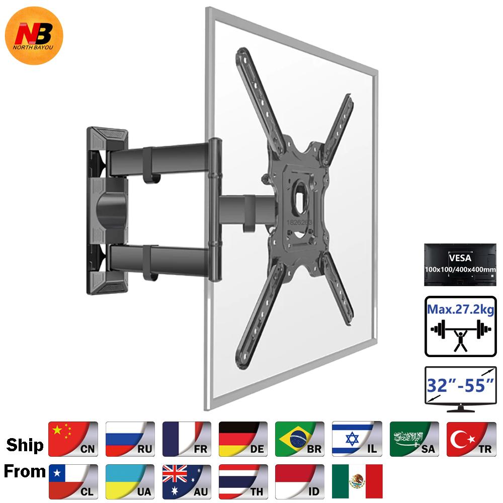 Mới NB P4 Full Motion 32-55 inch Tường gắn trên bảng phẳng LCD LED Display Mount khung Max.Vesa 400x400mm Tải 27.2kgs