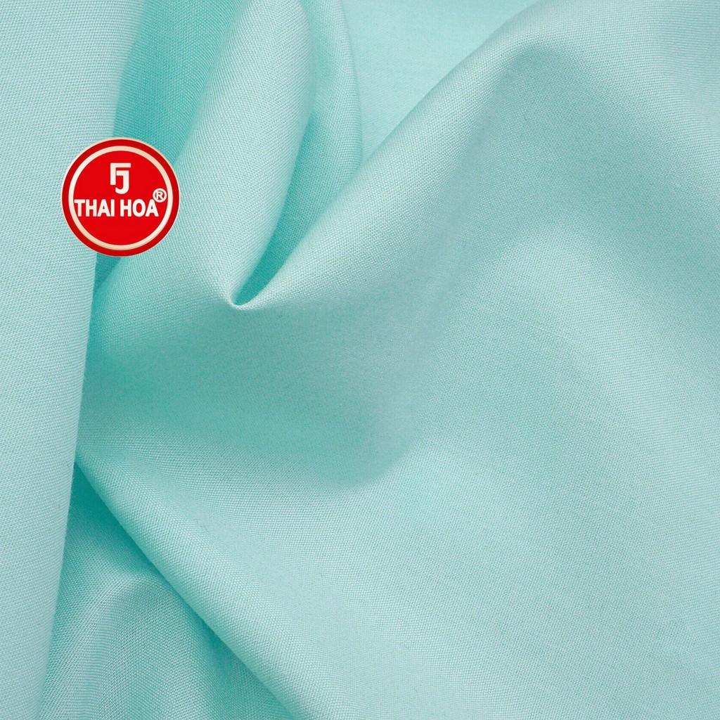 Áo sơ mi nữ Thái Hòa 047-04-01 vải cotton thoáng mát màu xanh thiên thanh