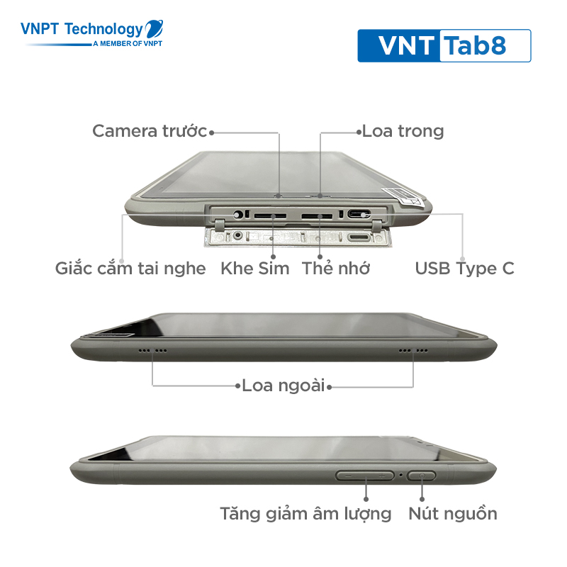 Máy tính bảng VNPT Technology VNT Tab8 8 Inch Android 11 RAM 3GB - Hàng chính hãng