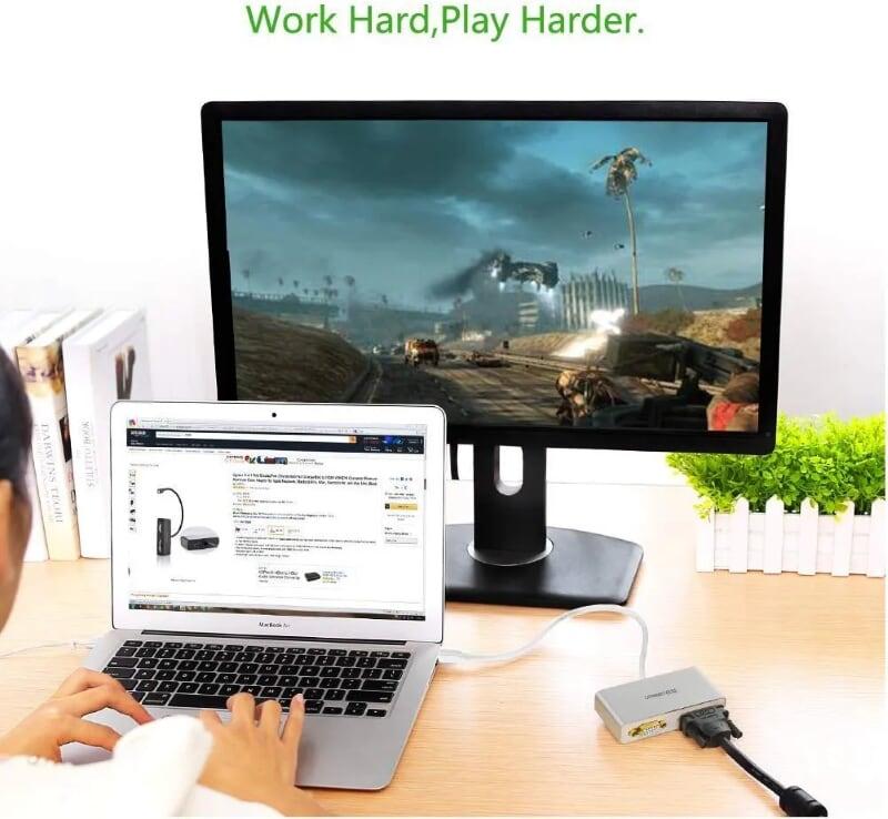 Ugreen UG10438MD109TK Màu Trắng Bộ chuyển đổi Mini displayport sang HDMI + VGA + DVI cao cấp - HÀNG CHÍNH HÃNG