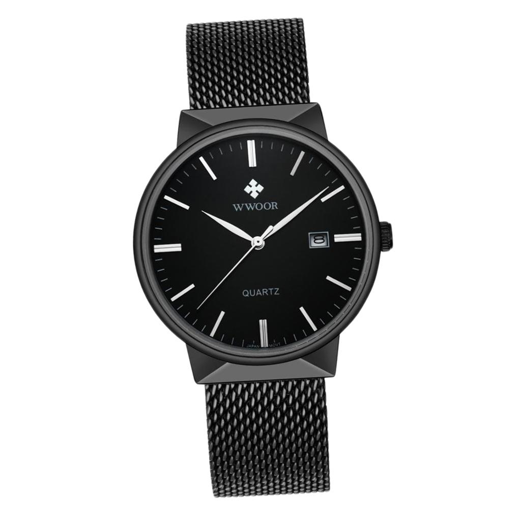 Men's Quartz Watch Casual Business Dress Wristwatch Waterproof 3ATM - Metal Mesh Strap Watch for Boys Gifts