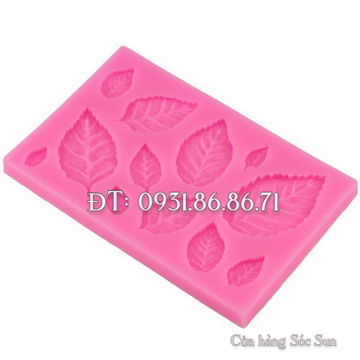 Khuôn silicon 12 lá hoa hồng - Mã số 1089