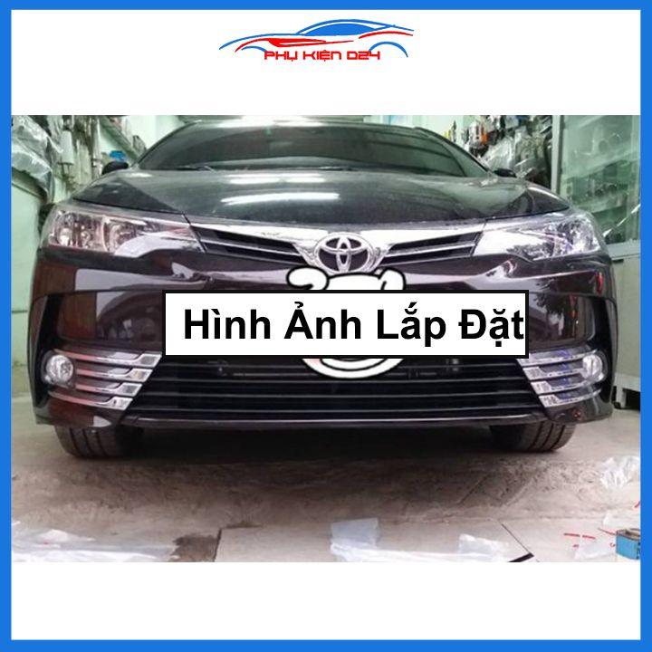Ốp viền đèn gầm trước Altis 2018-2019-2020 gồm 8 chi tiết mạ Crom chống trầy trang trí làm đẹp xe