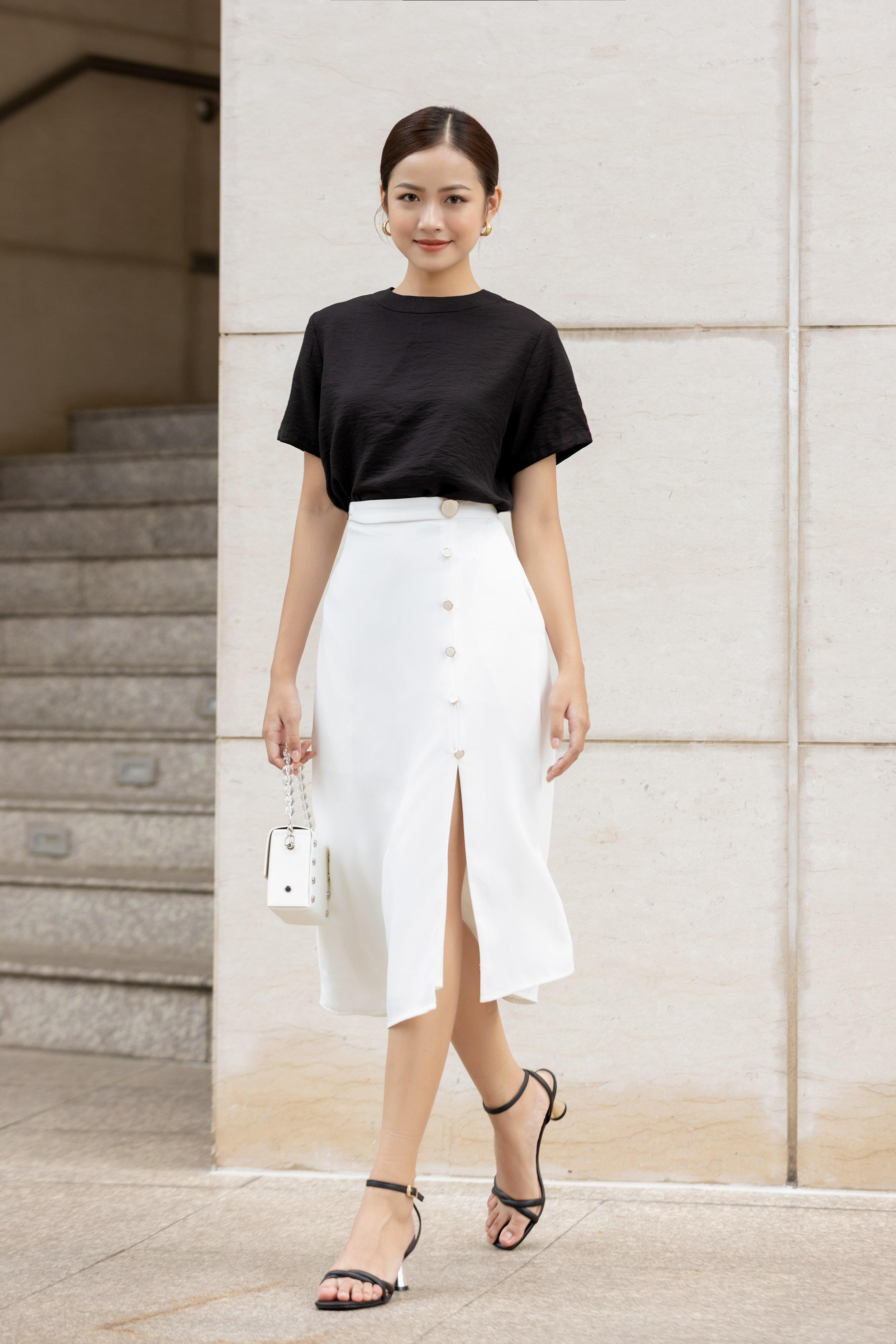 OLV -  Chân váy Hebe Button Midi Skirt