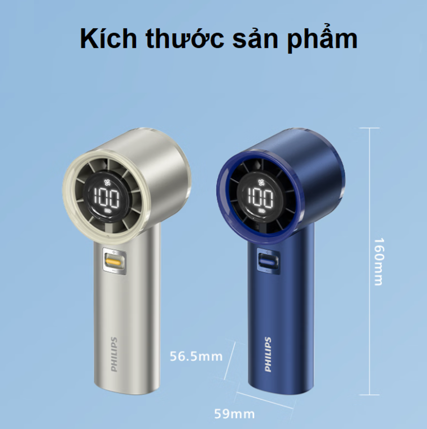 Quạt Mini USB Philips ACR4142MPF Chính Hãng, Pin Khủng 5000mAh, Gió Cực Mạnh. HÀNG CHÍNH HÃNG