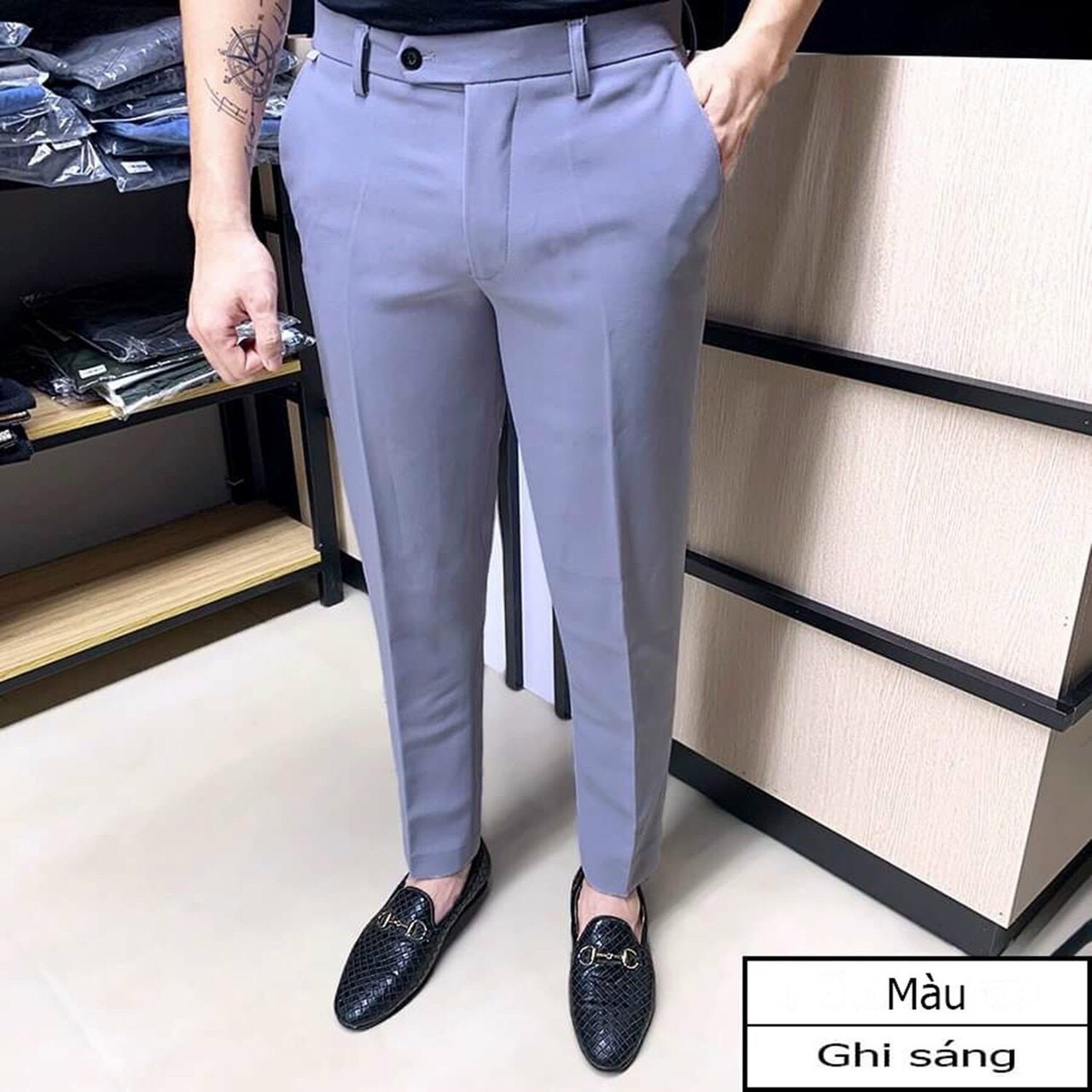 Quần Âu Nam-Quần Tây Nam Dài Form Slimfit 4 màu Chất vải Cao Cấp Co Giãn