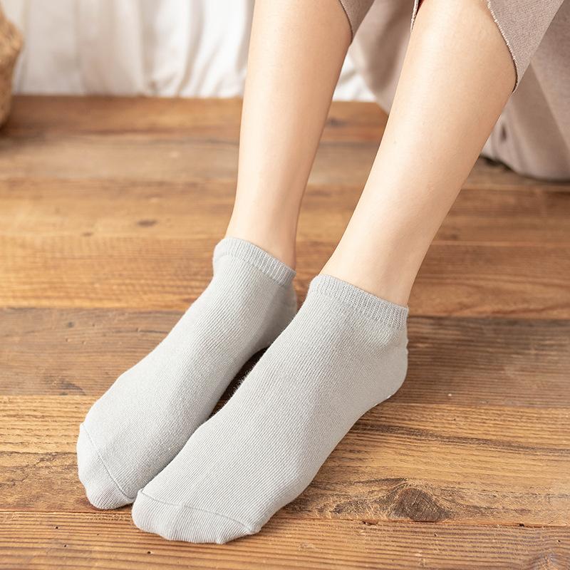 Phụ nữ chống trượt Trampoline Yoga Sock cotton Bông ngắn Khăn đàn hồi thể thao Cô gái thể thao bên ngoài vớ thể thao EU33-39 Color: BLUE