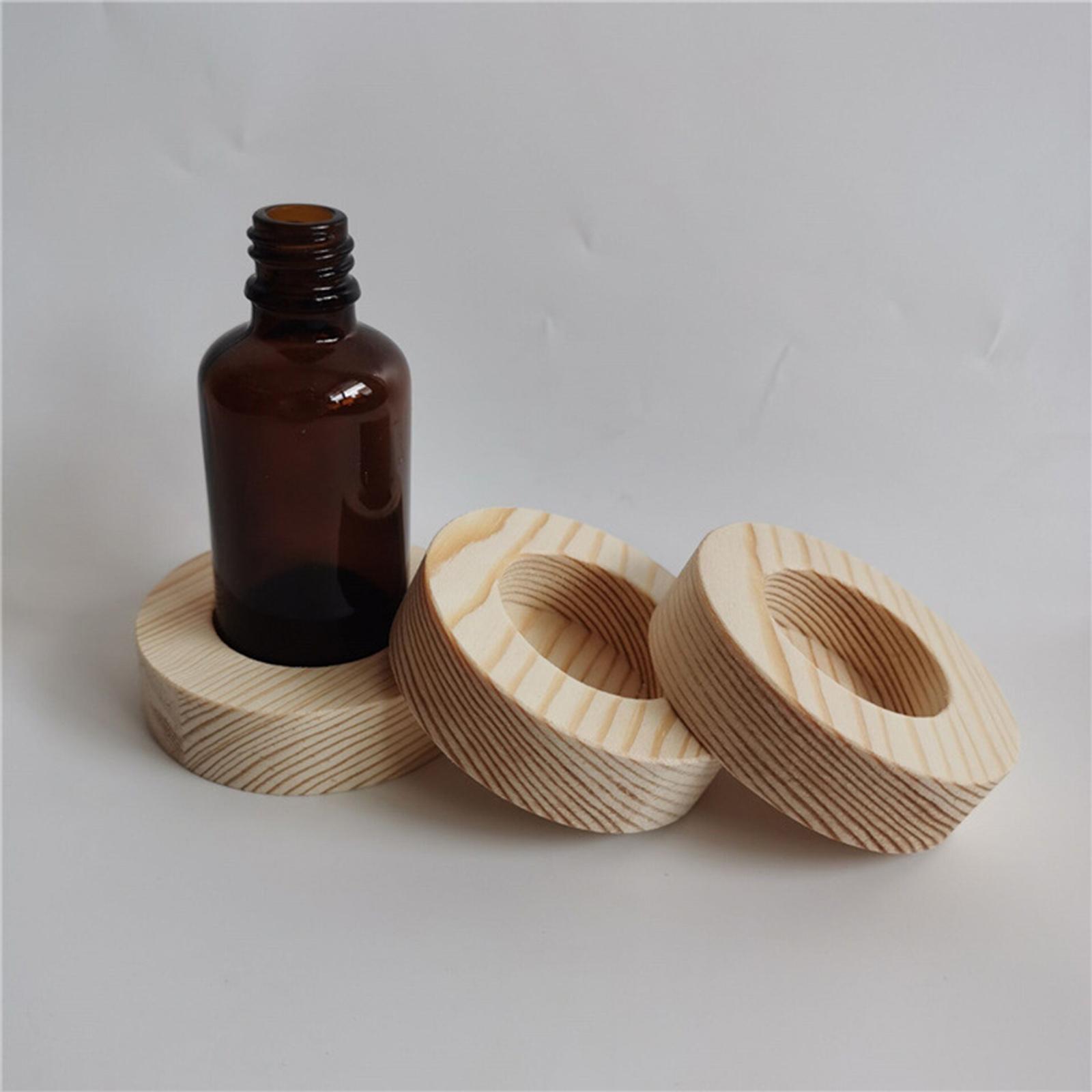 2x Essential Oil Display Storage Organizer Bottles Holder 50ml Single Slot Hole Diameter 1.5inch Hard Pine Wood Rack Presentation Shelf
