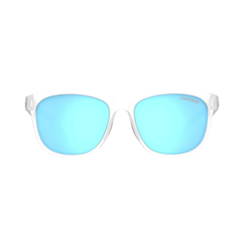 Kính mát thể thao Unisex Tifosi Swank - Gọng Satin Clear, Tròng phân cực chống chói trượt nước Clarion Blue Polarized