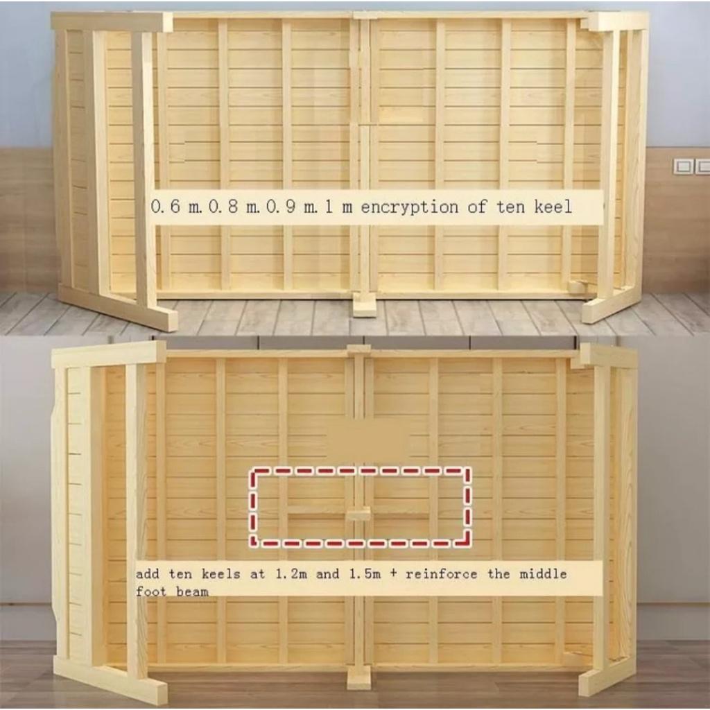 Giường ngủ gỗ thông 60x200 cm gấp gọn tiện dụng
