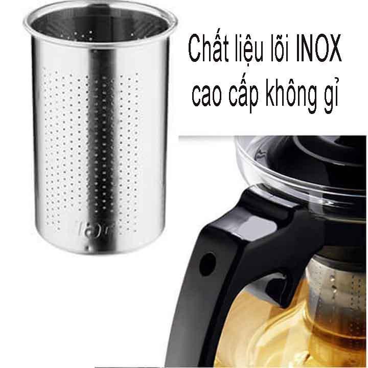 Bình Lọc Trà Thủy Tinh 1300ml Sang Trọng - CÓ LỖ LỌC TRÀ INOX - BÌNH PHA TRÀ CHẾ CAFE TIỆN LỢI 2in1