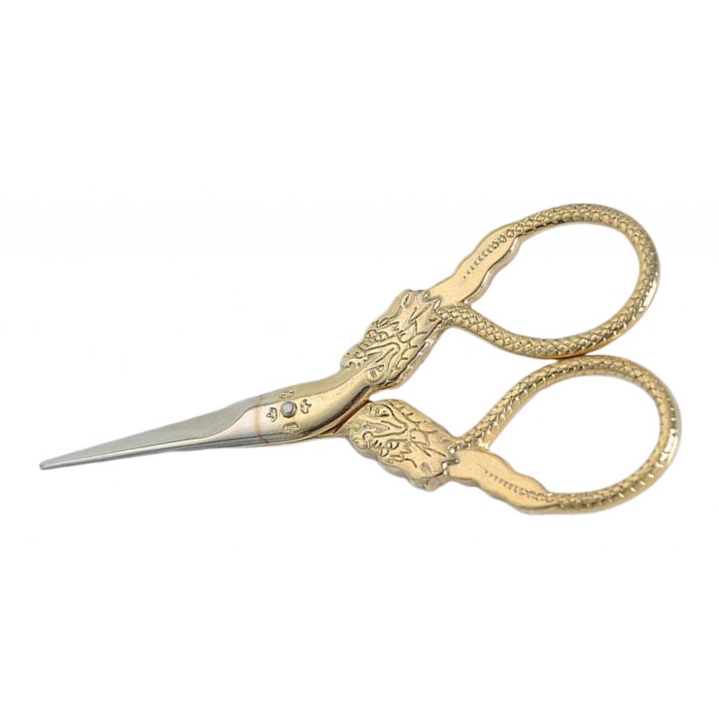 Vintage Dragon Pattern Sewing Scissors Trimming Dressmaking Shears Cross Stitch Stainless Steel Tailor Scissors for Sewing Embroidery Fabric
