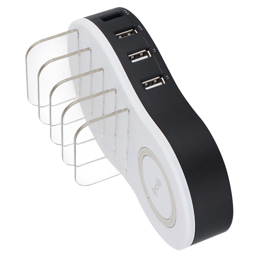 Wireless Quick Charging Station Dock 4 Ports USB W/ Mushroom Light US
