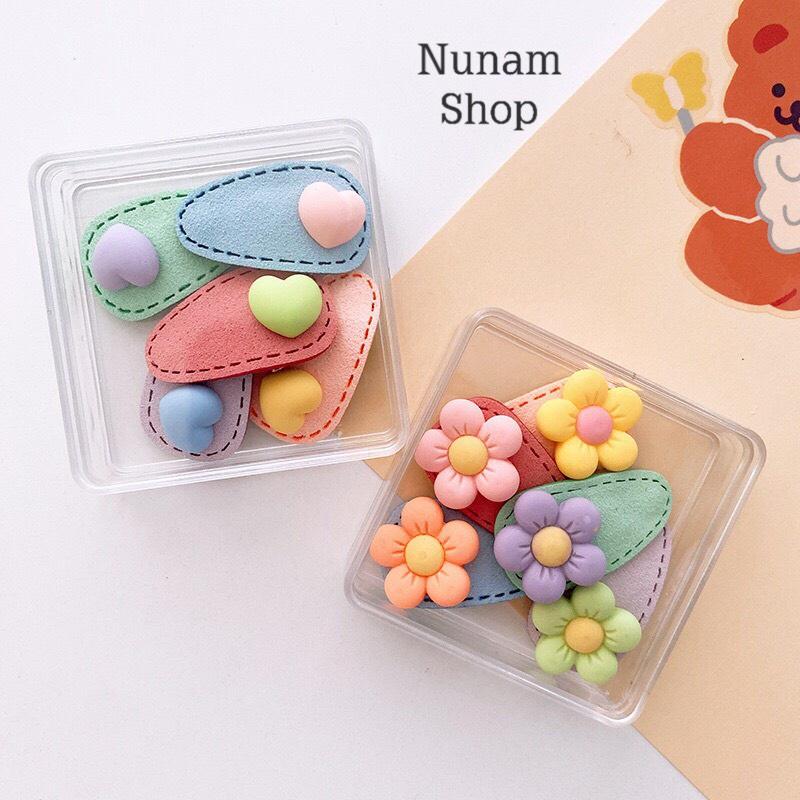 Set 5 cái kẹp tóc bấm mini nhiều màu cho bé siêu cưng Nunam shop,kẹp tóc hàn quốc