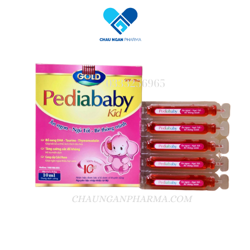 Siro ăn ngon ngủ ngon cho bé Pediababy Kid tăng kích thích tiêu hóa giúp trẻ khỏe mạnh hộp 20 ống x 10ml